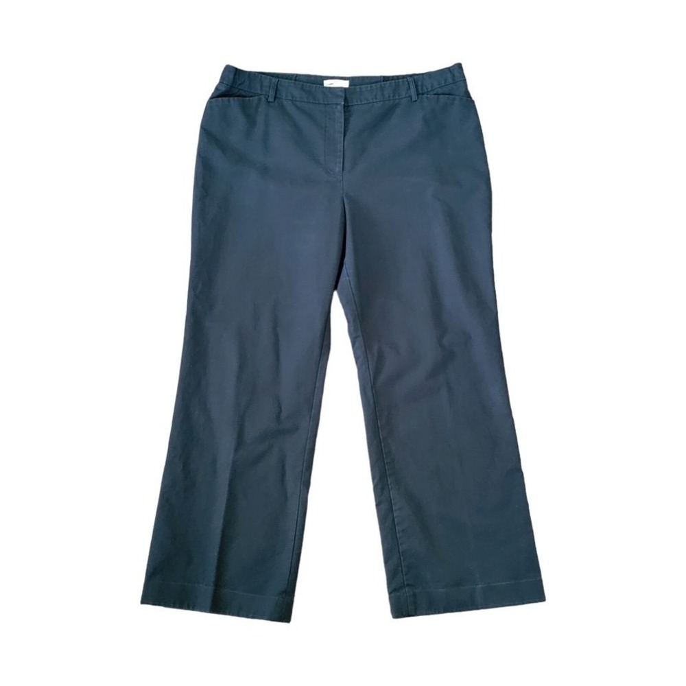 Kate Hill Women's Size 16 Dark Navy Blue Wide Leg Trousers Dress Pants 38x30